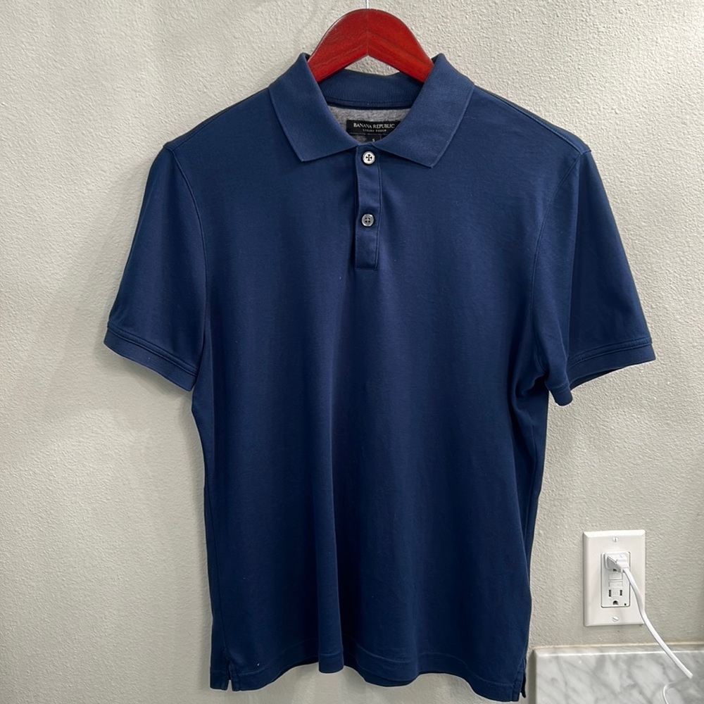 Banana Republic Luxury Touch Polo, navy blue, size small
